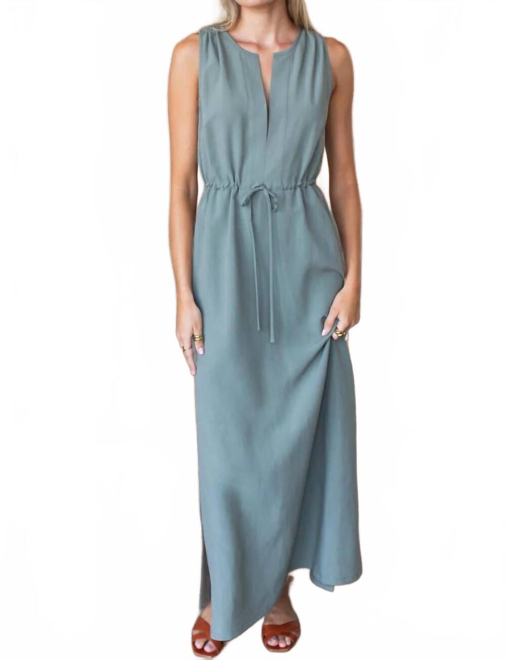 NEW EMERSON FRY grecian keyhole dress in agave
